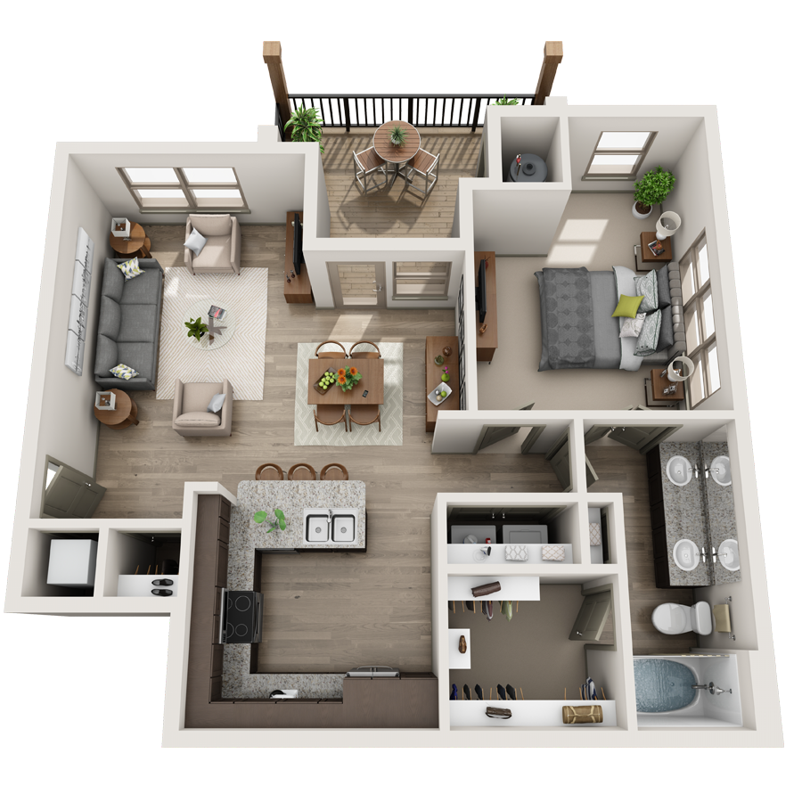 A Collection 04 unit with 2 Bedrooms and 1 Bathrooms with area of 750 sq. ft
